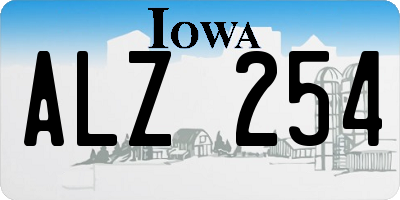 IA license plate ALZ254