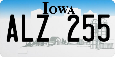 IA license plate ALZ255
