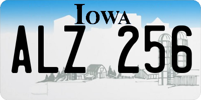 IA license plate ALZ256