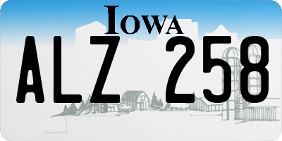 IA license plate ALZ258