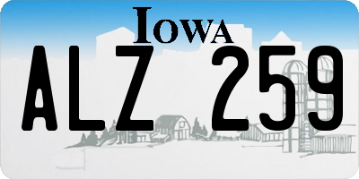 IA license plate ALZ259