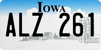 IA license plate ALZ261