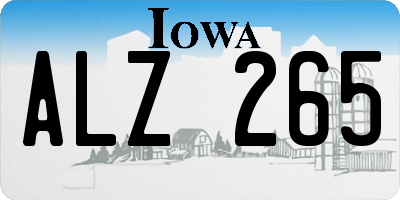 IA license plate ALZ265