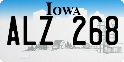 IA license plate ALZ268