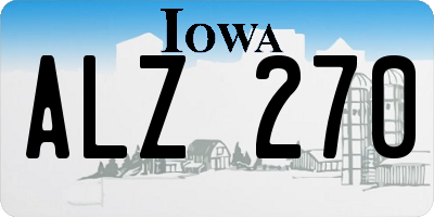 IA license plate ALZ270