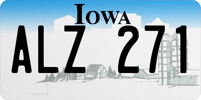 IA license plate ALZ271