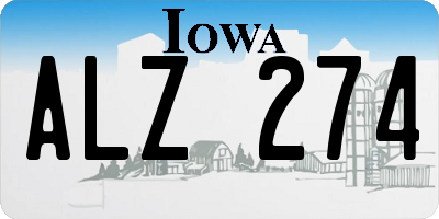 IA license plate ALZ274