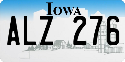 IA license plate ALZ276
