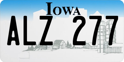 IA license plate ALZ277