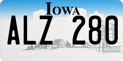 IA license plate ALZ280