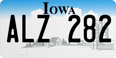 IA license plate ALZ282