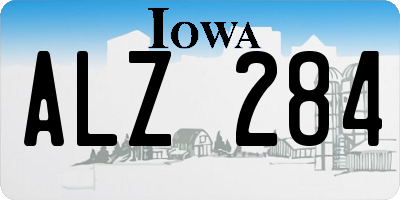 IA license plate ALZ284