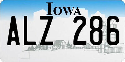 IA license plate ALZ286