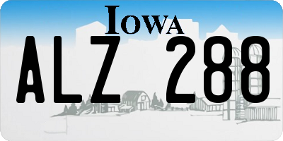 IA license plate ALZ288