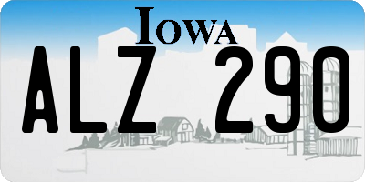 IA license plate ALZ290