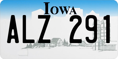 IA license plate ALZ291