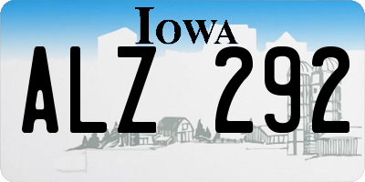 IA license plate ALZ292