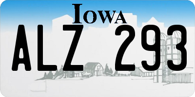 IA license plate ALZ293