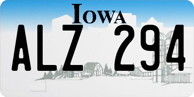 IA license plate ALZ294