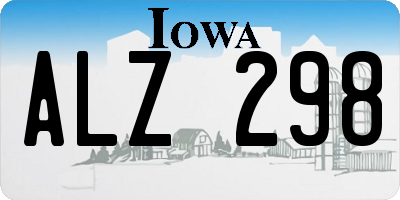 IA license plate ALZ298