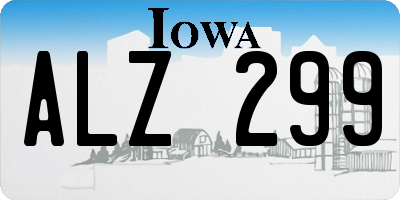 IA license plate ALZ299