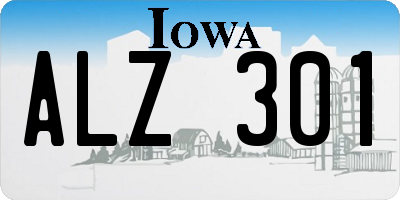 IA license plate ALZ301
