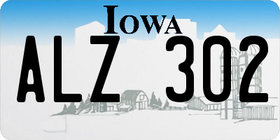 IA license plate ALZ302