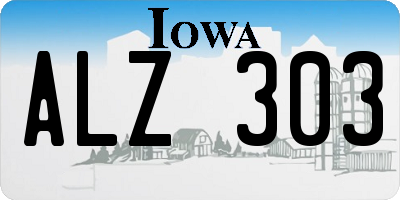 IA license plate ALZ303