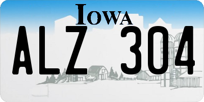 IA license plate ALZ304