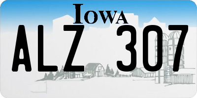 IA license plate ALZ307