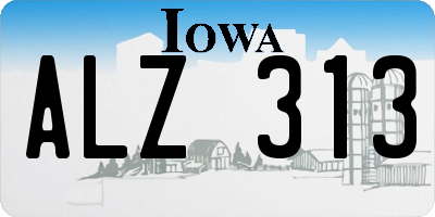 IA license plate ALZ313