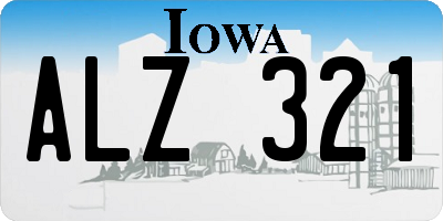 IA license plate ALZ321