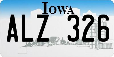 IA license plate ALZ326