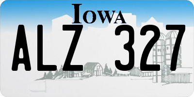 IA license plate ALZ327