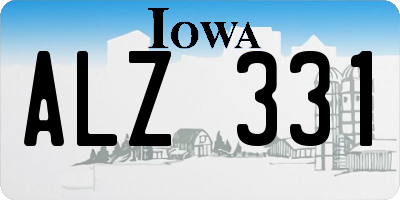 IA license plate ALZ331