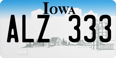 IA license plate ALZ333