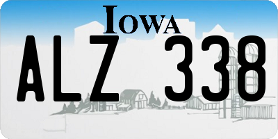 IA license plate ALZ338