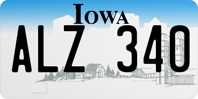 IA license plate ALZ340
