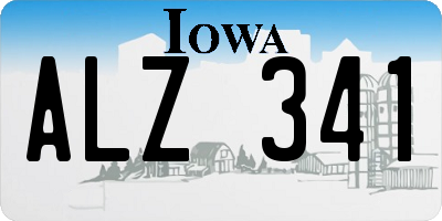 IA license plate ALZ341