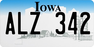 IA license plate ALZ342
