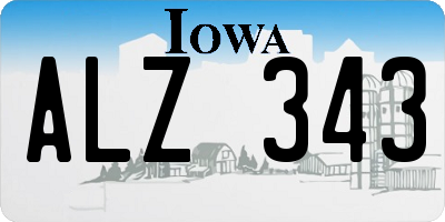 IA license plate ALZ343