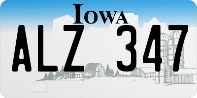 IA license plate ALZ347