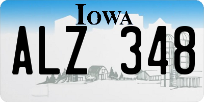IA license plate ALZ348