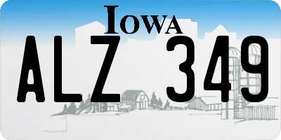 IA license plate ALZ349