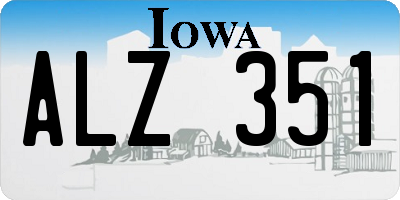 IA license plate ALZ351