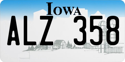 IA license plate ALZ358