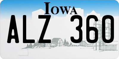 IA license plate ALZ360