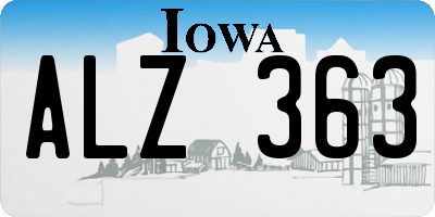 IA license plate ALZ363