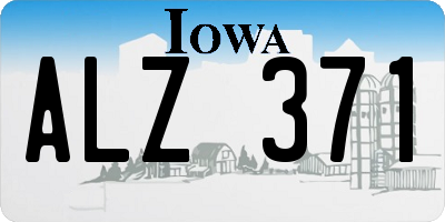 IA license plate ALZ371