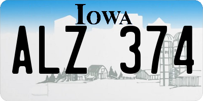 IA license plate ALZ374